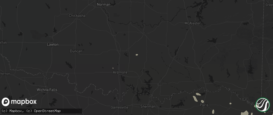 Hail map in Mill Creek, OK on June 19, 2026