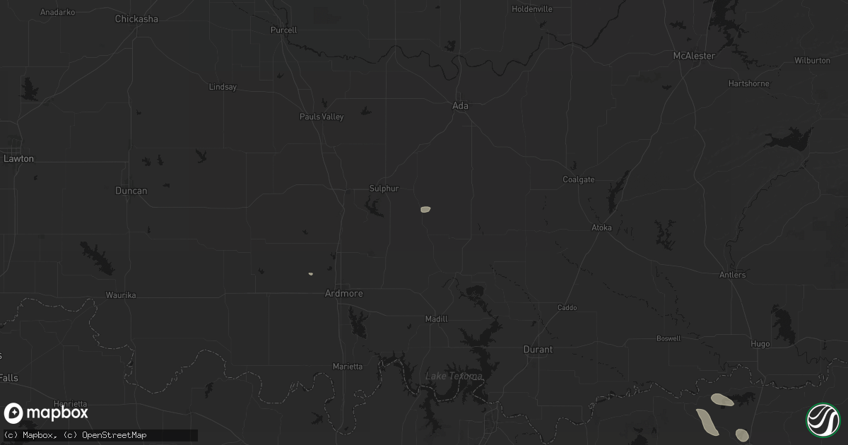 Hail map in Mill Creek, OK on June 19, 2026