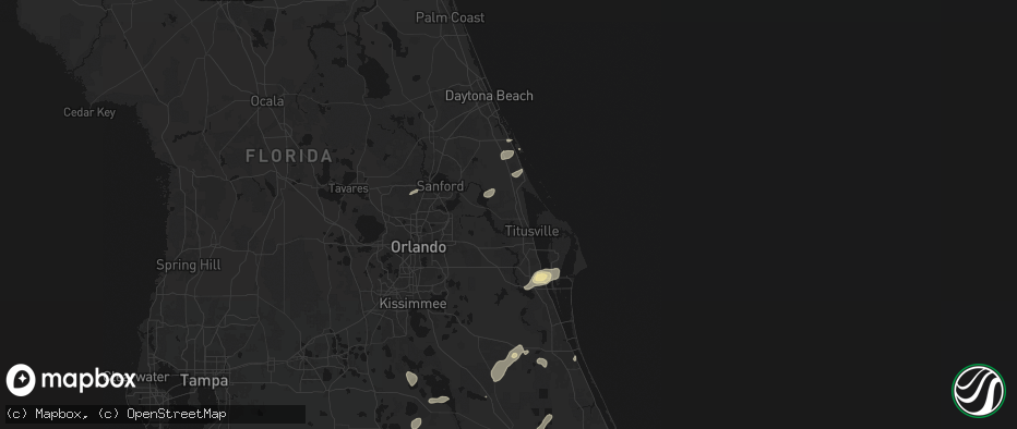 Hail map in Mims, FL on June 19, 2026