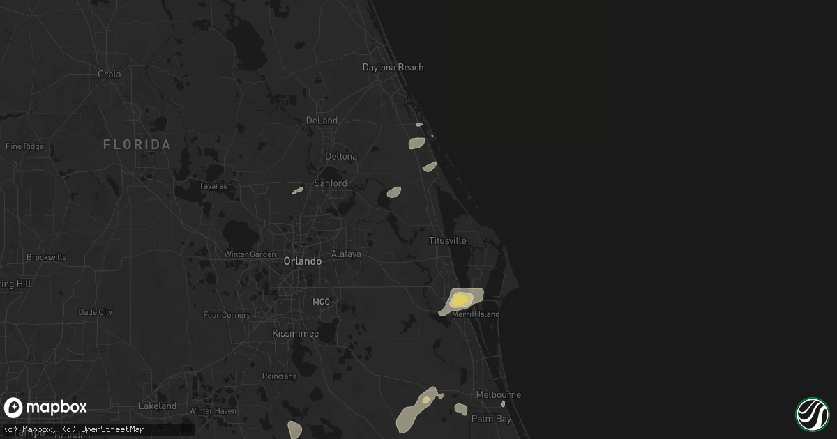 Hail map in Mims, FL on June 19, 2026