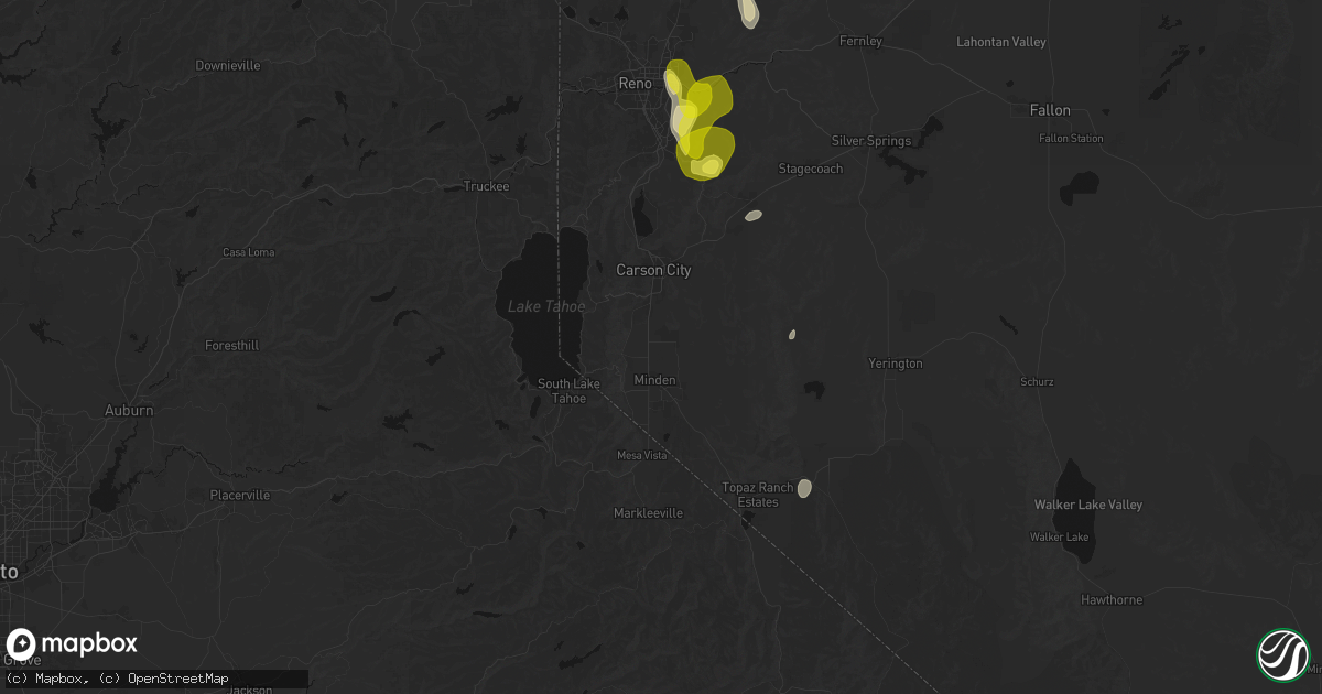 Hail map in Minden, NV on June 19, 2026