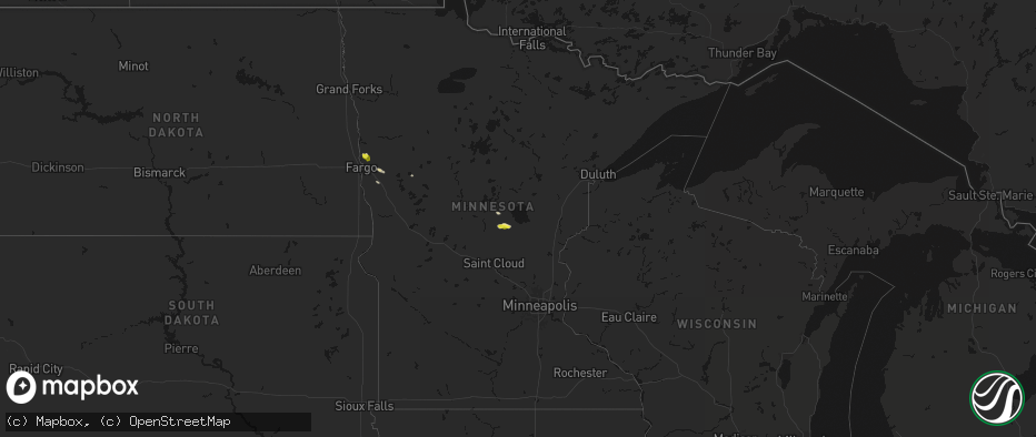 Hail map in Minnesota on June 19, 2026