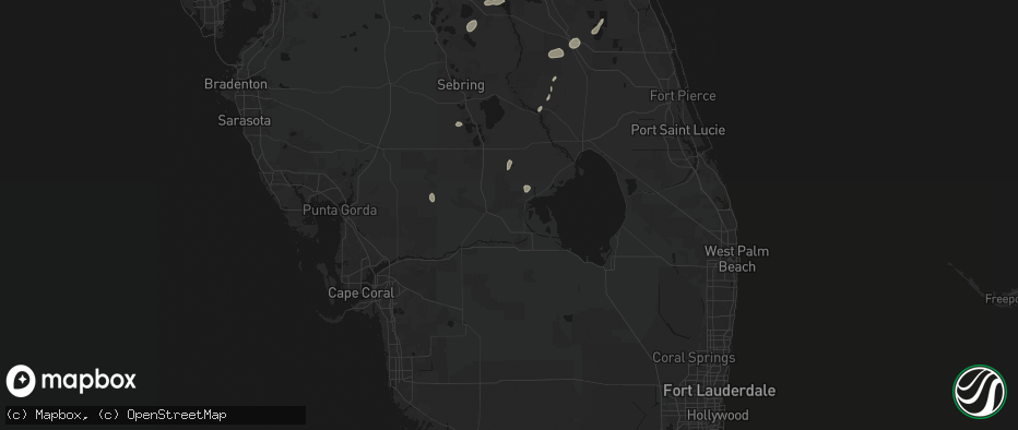 Hail map in Moore Haven, FL on June 19, 2026
