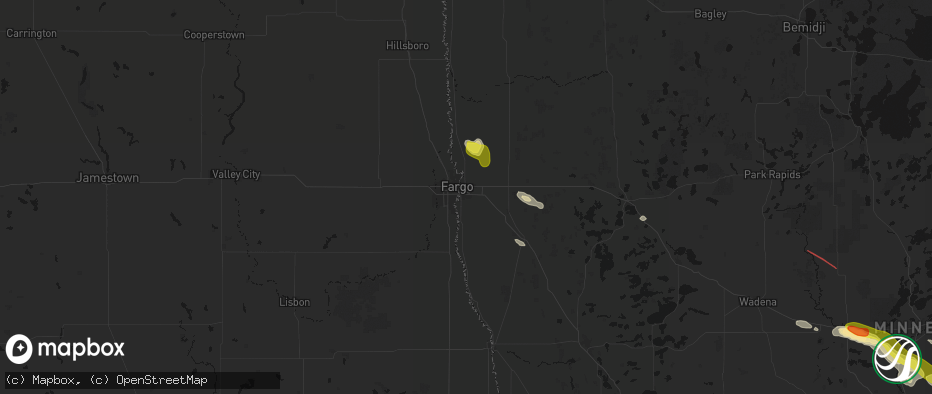 Hail map in Moorhead, MN on June 19, 2026