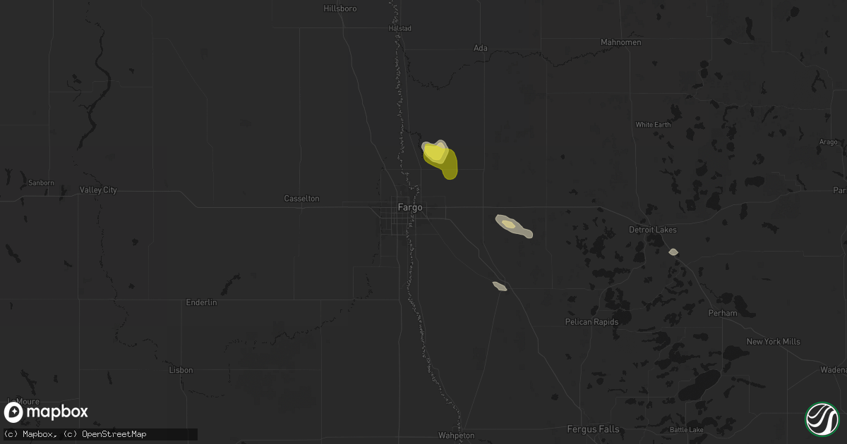 Hail map in Moorhead, MN on June 19, 2026