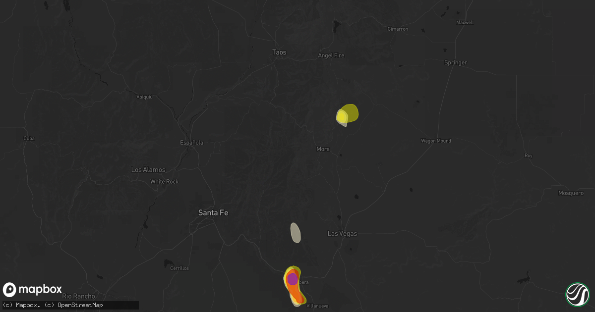 Hail map in Mora, NM on June 19, 2026