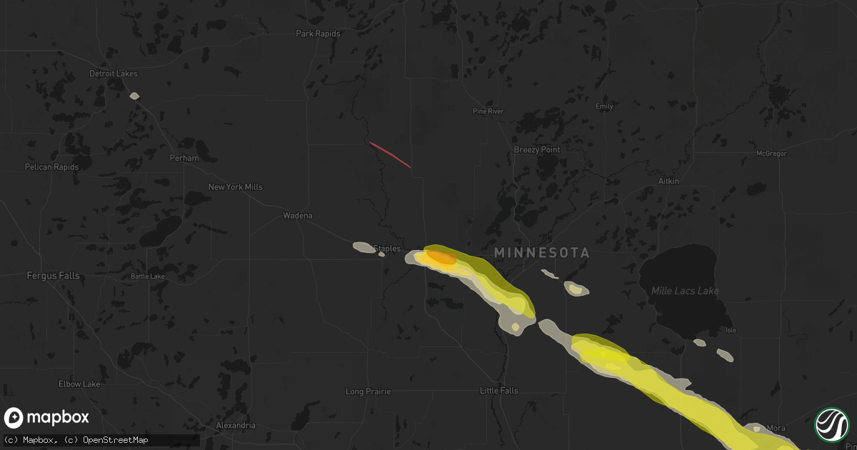Hail map in Motley, MN on June 19, 2026
