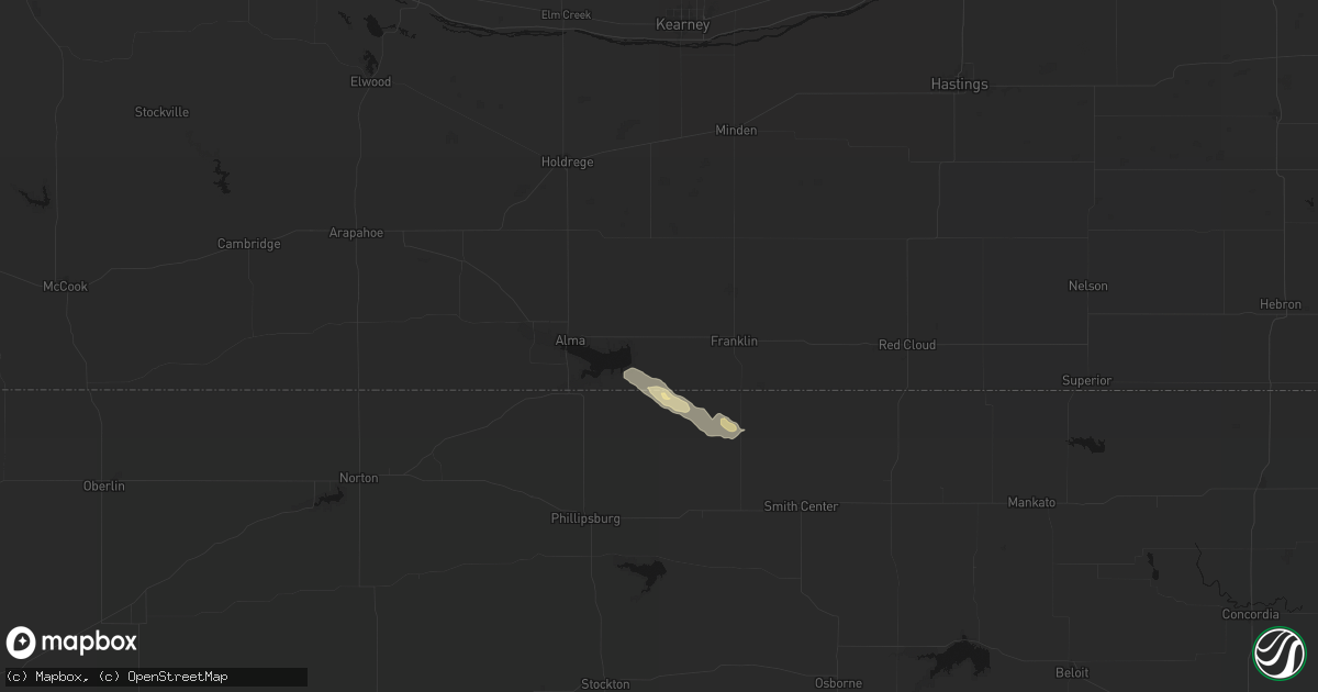 Hail map in Naponee, NE on June 19, 2026