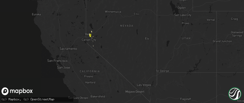 Hail map in Nevada on June 19, 2026