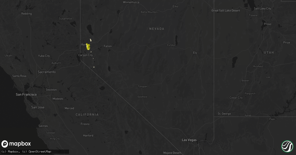 Hail map in Nevada on June 19, 2026