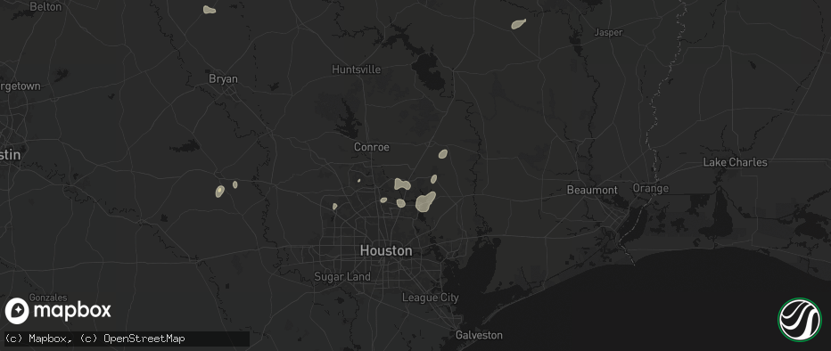 Hail map in New Caney, TX on June 19, 2026