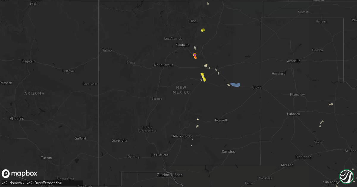 Hail map in New Mexico on June 19, 2026