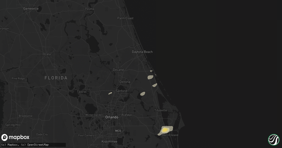 Hail map in New Smyrna Beach, FL on June 19, 2026