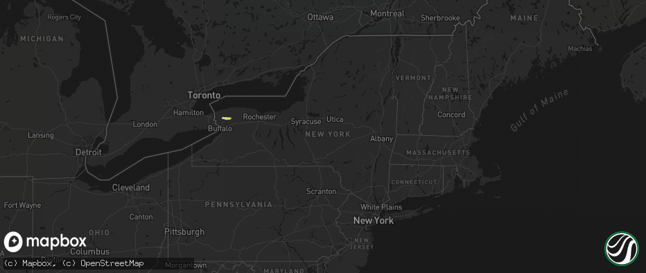 Hail map in New York on June 19, 2026