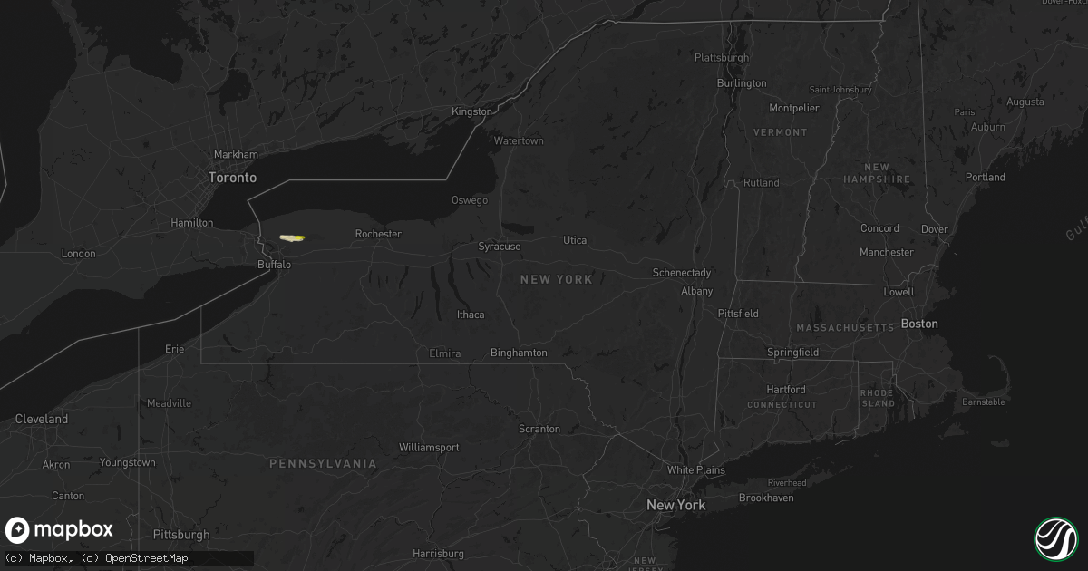 Hail map in New York on June 19, 2026