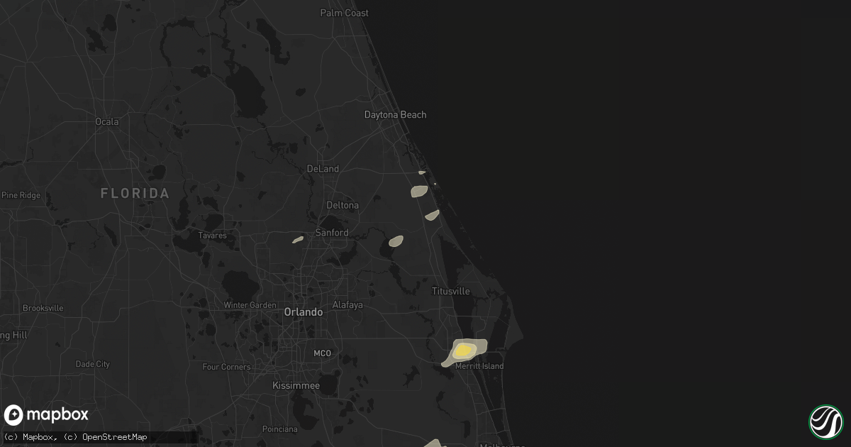 Hail map in Oak Hill, FL on June 19, 2026