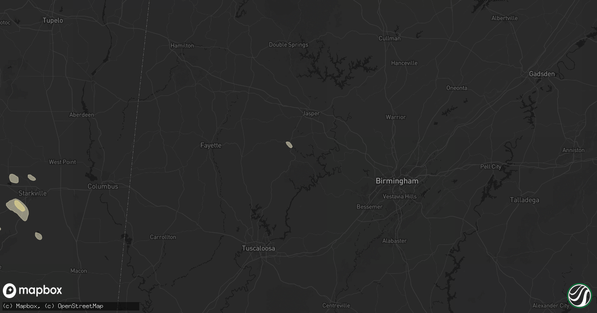 Hail map in Oakman, AL on June 19, 2026
