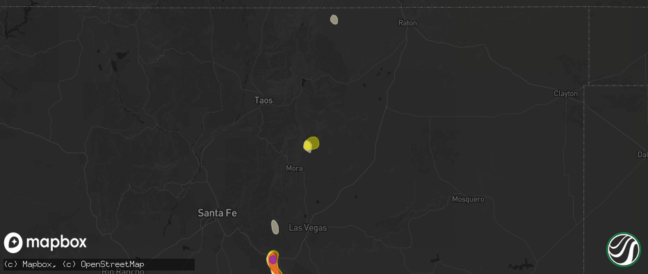 Hail map in Ocate, NM on June 19, 2026