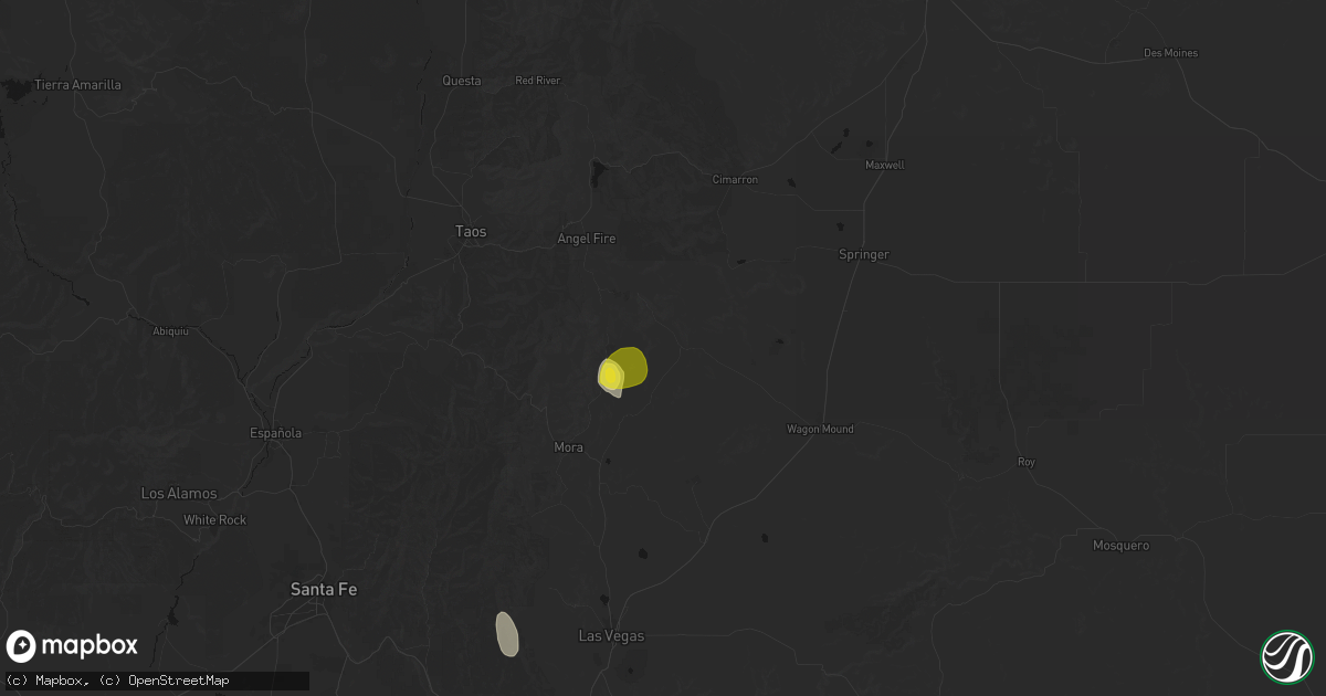 Hail map in Ocate, NM on June 19, 2026