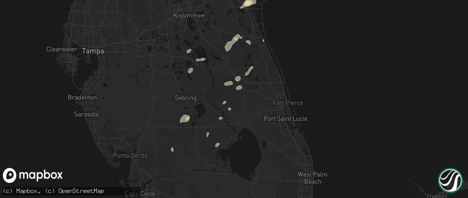 Hail map in Okeechobee, FL on June 19, 2026