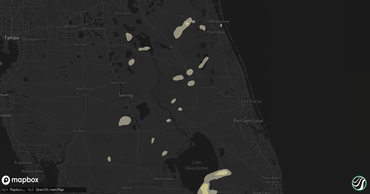 Hail map in Okeechobee, FL on June 19, 2026