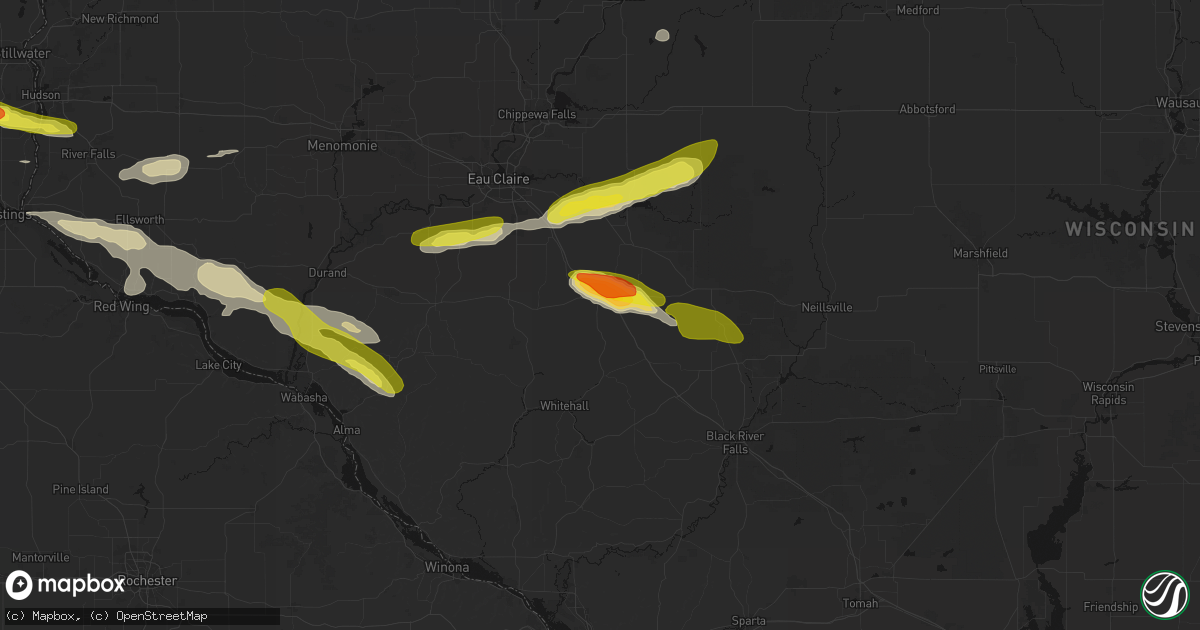 Hail map in Osseo, WI on June 19, 2026