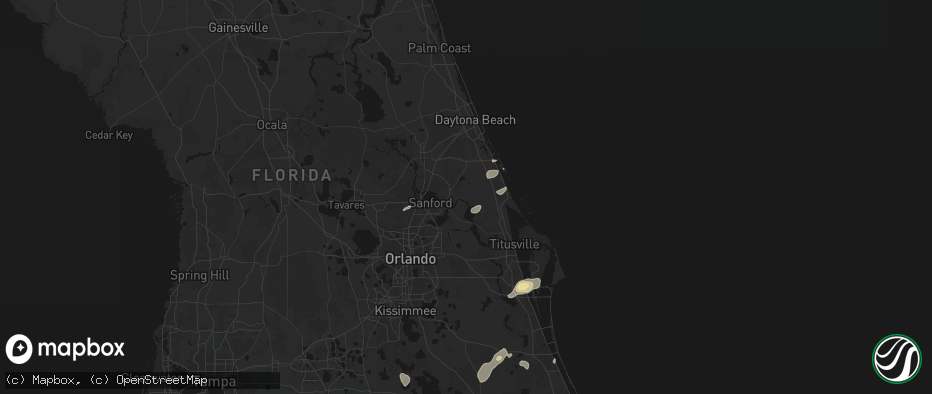 Hail map in Osteen, FL on June 19, 2026