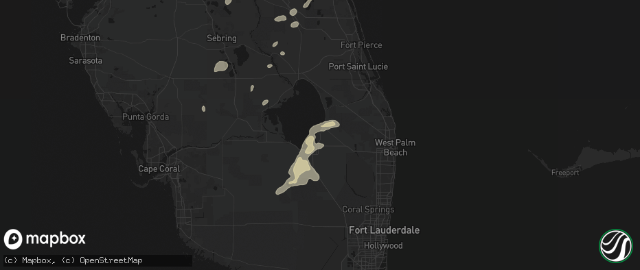 Hail map in Pahokee, FL on June 19, 2026
