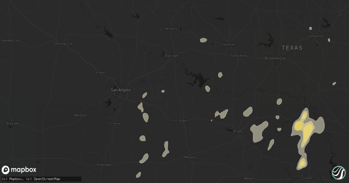 Hail map in Paint Rock, TX on June 19, 2026