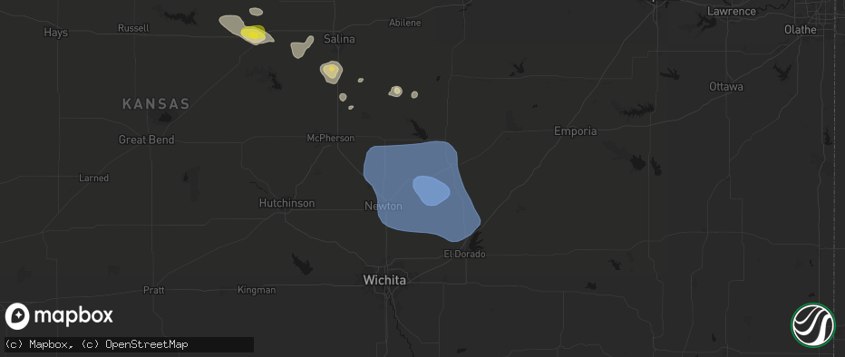 Hail map in Peabody, KS on June 19, 2026
