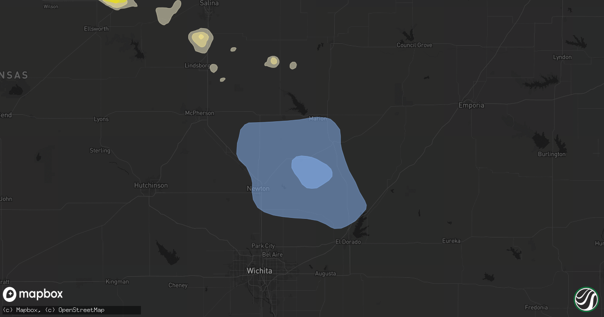 Hail map in Peabody, KS on June 19, 2026