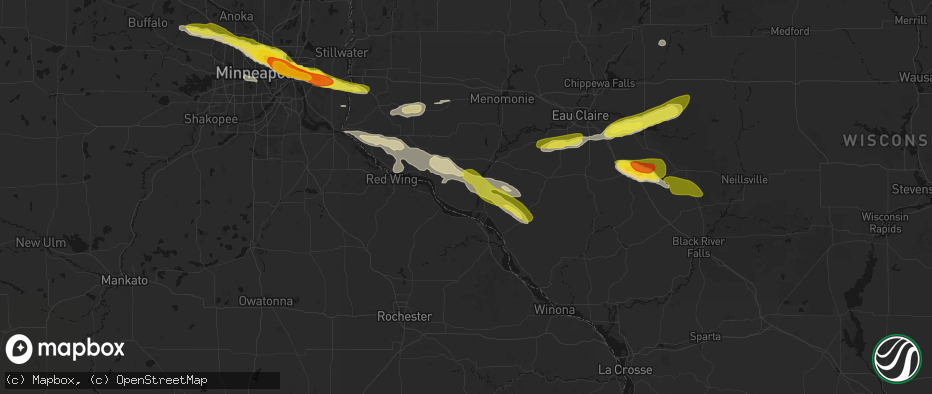 Hail map in Pepin, WI on June 19, 2026