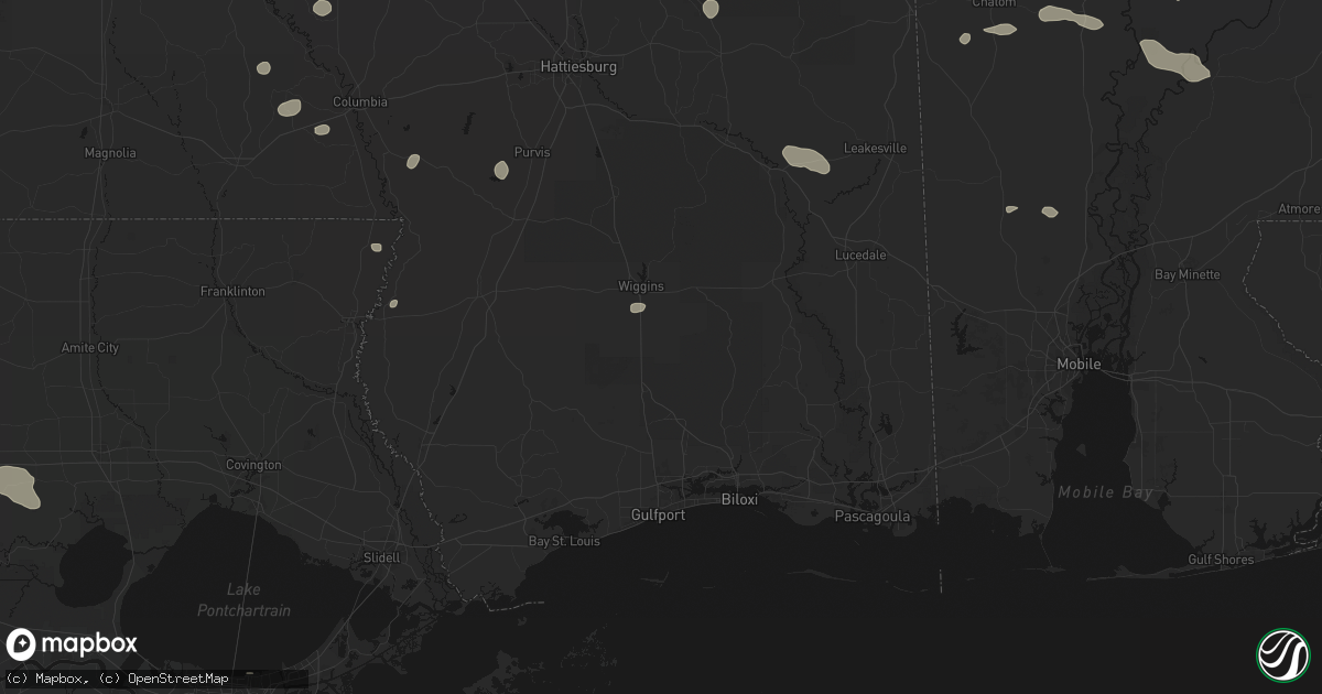 Hail map in Perkinston, MS on June 19, 2026