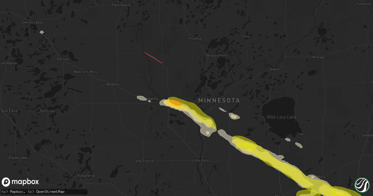 Hail map in Pillager, MN on June 19, 2026