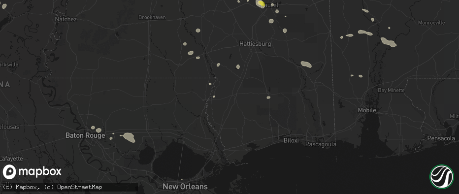 Hail map in Poplarville, MS on June 19, 2026