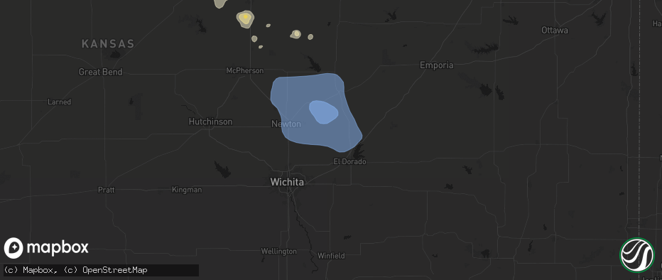 Hail map in Potwin, KS on June 19, 2026