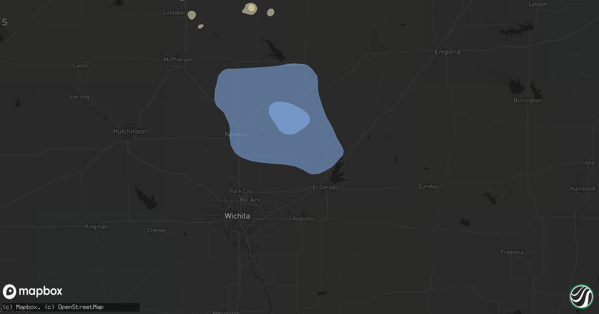 Hail map in Potwin, KS on June 19, 2026
