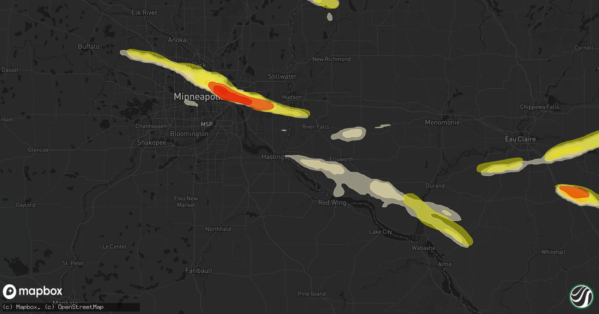 Hail map in Prescott, WI on June 19, 2026