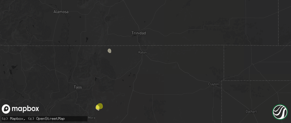 Hail map in Raton, NM on June 19, 2026