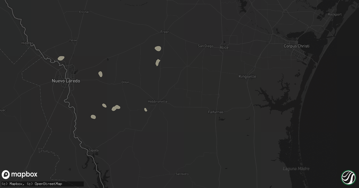 Hail map in Realitos, TX on June 19, 2026