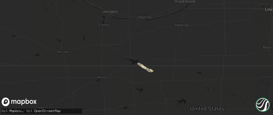 Hail map in Republican City, NE on June 19, 2026