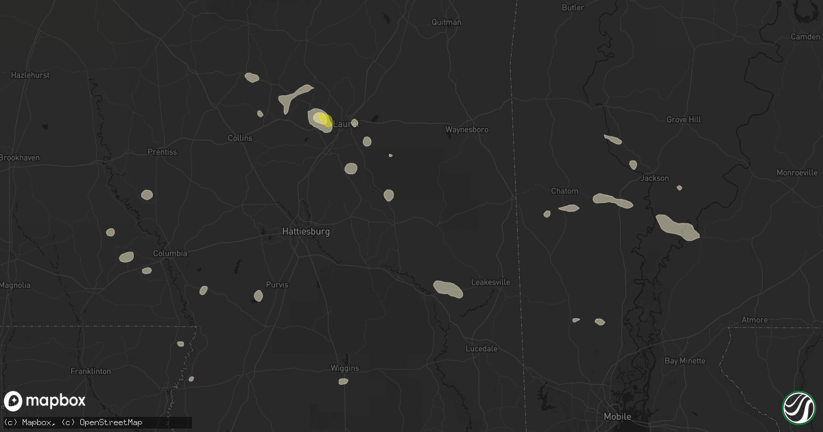 Hail map in Richton, MS on June 19, 2026