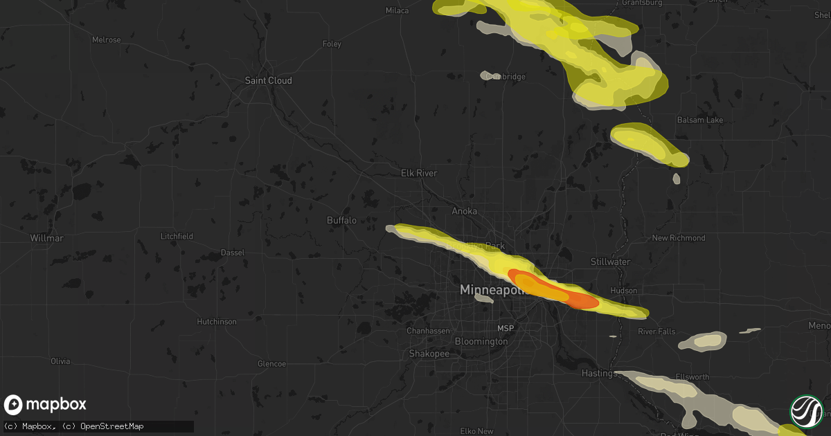 Hail map in Rogers, MN on June 19, 2026