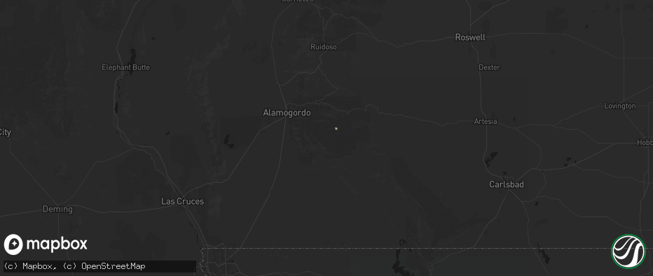 Hail map in Sacramento, NM on June 19, 2026