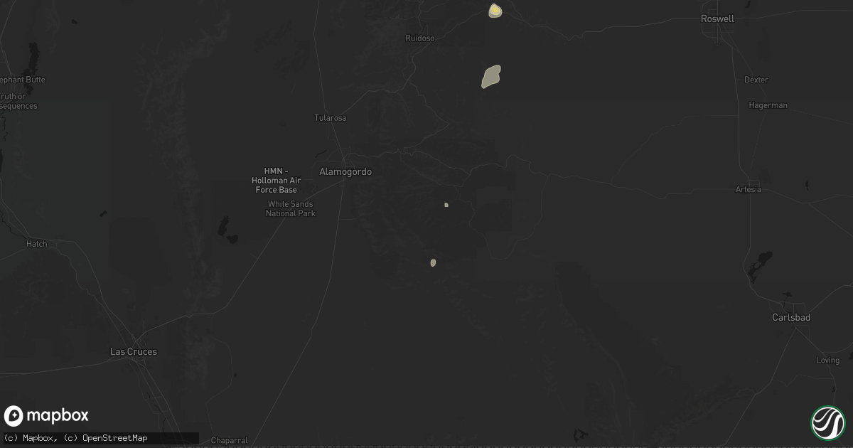 Hail map in Sacramento, NM on June 19, 2026