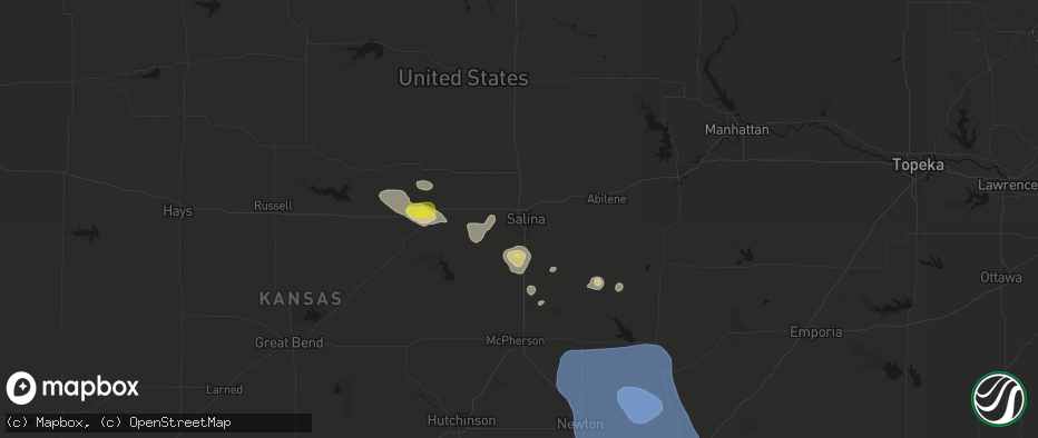 Hail map in Salina, KS on June 19, 2026