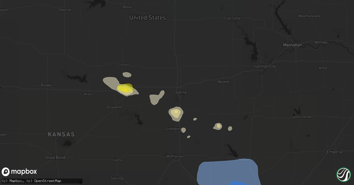 Hail map in Salina, KS on June 19, 2026