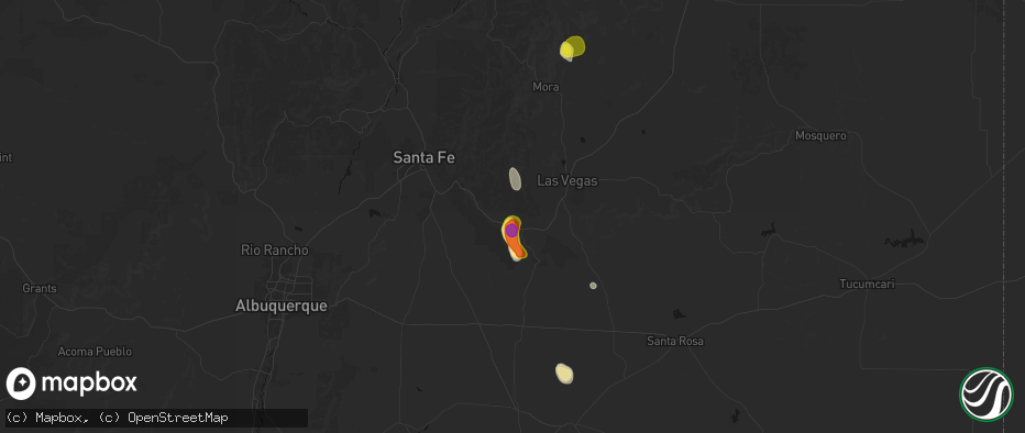 Hail map in San Jose, NM on June 19, 2026