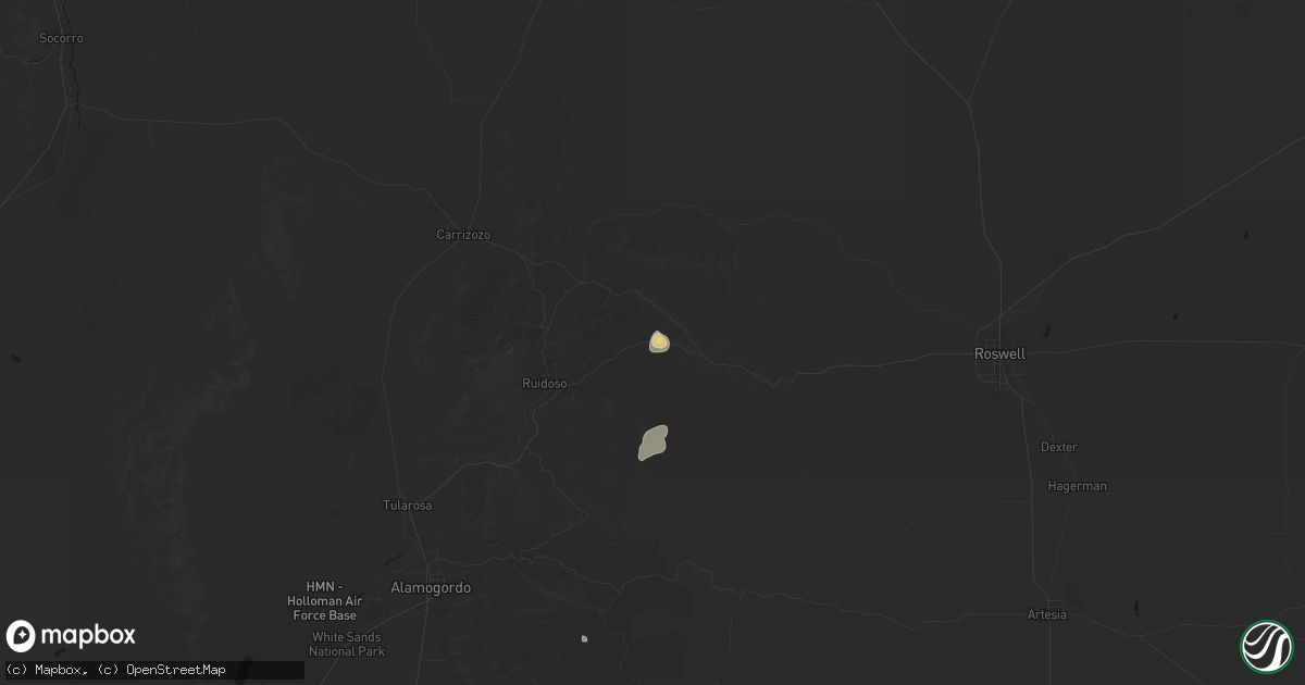 Hail map in San Patricio, NM on June 19, 2026