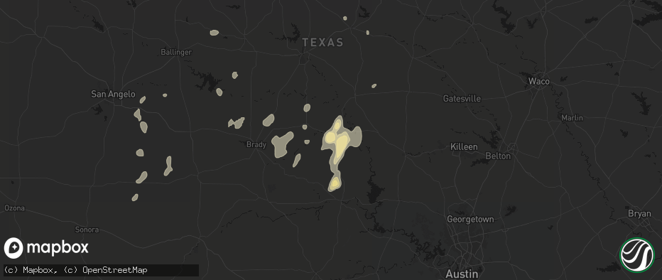 Hail map in San Saba, TX on June 19, 2026